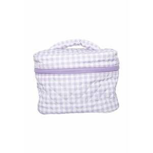 NEW KATYDID women's plaid makeup travel bag in light purple